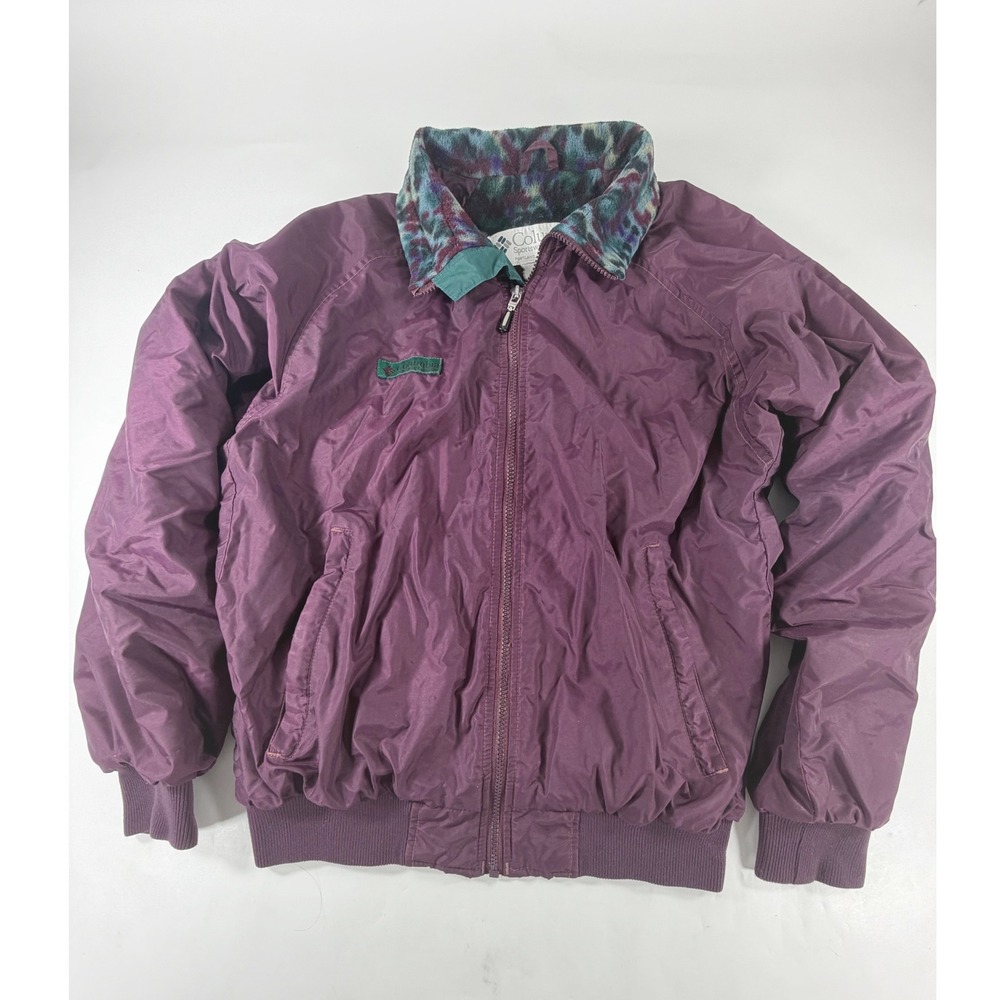 Vintage Columbia Sportswear Purple Fleece Lined Bomber Jacket Womens XL
